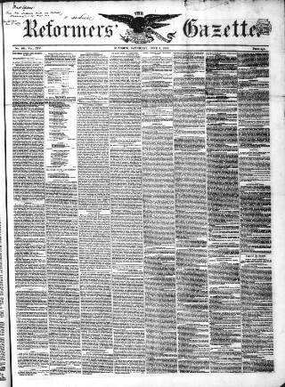 cover page of Glasgow Gazette published on June 5, 1852