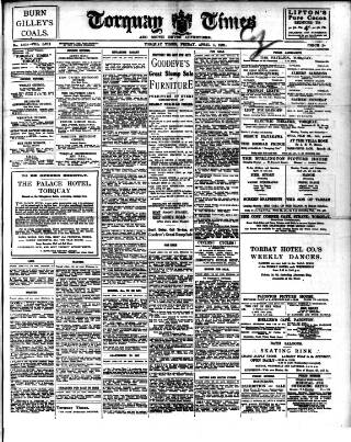 cover page of Torquay Times and South Devon Advertiser published on April 1, 1921
