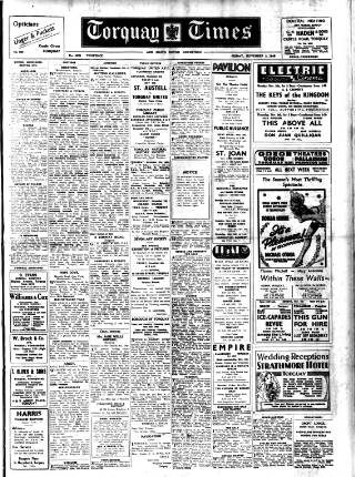 cover page of Torquay Times and South Devon Advertiser published on November 2, 1945