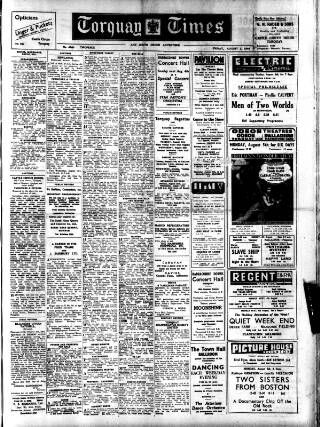 cover page of Torquay Times, and South Devon Advertiser published on August 2, 1946