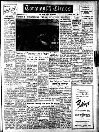 cover page of Torquay Times and South Devon Advertiser published on April 1, 1949