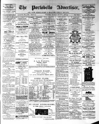 cover page of Portobello Advertiser published on August 2, 1884