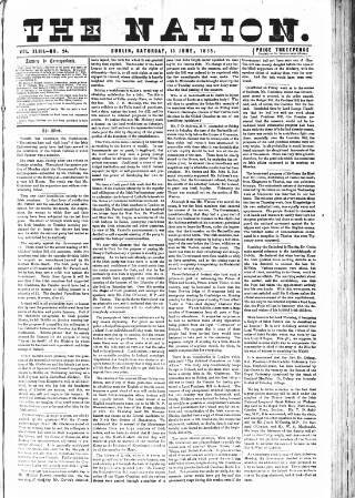 cover page of Dublin Weekly Nation published on June 13, 1885