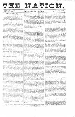 cover page of Dublin Weekly Nation published on August 2, 1890