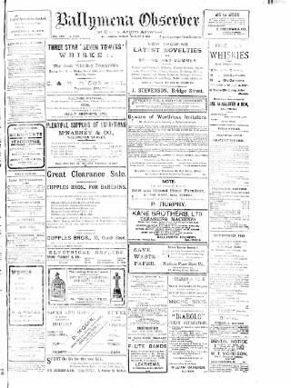 cover page of Ballymena Observer published on August 2, 1918