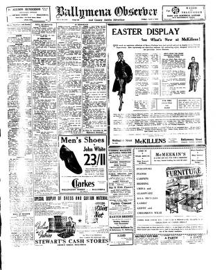 cover page of Ballymena Observer published on April 1, 1955