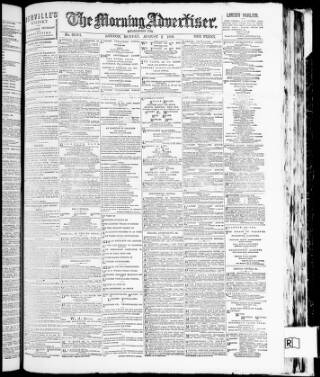 cover page of Morning Advertiser published on August 2, 1909
