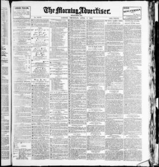 cover page of Morning Advertiser published on April 1, 1915