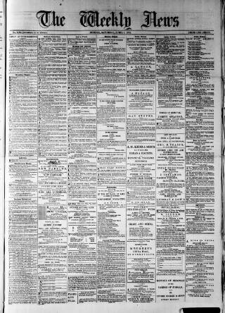 cover page of Dundee Weekly News published on April 1, 1882