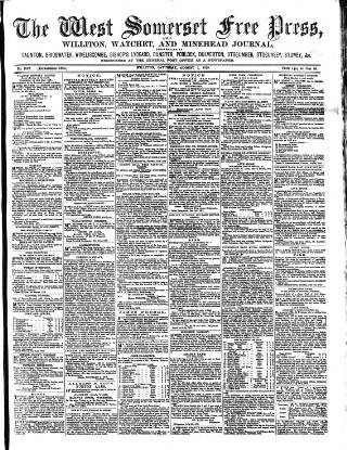 cover page of West Somerset Free Press published on August 2, 1879