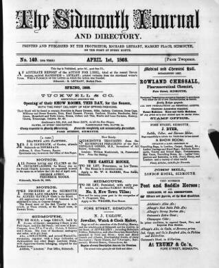 cover page of Sidmouth Journal and Directory published on April 1, 1868