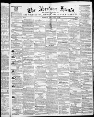 cover page of Aberdeen Herald published on November 2, 1839