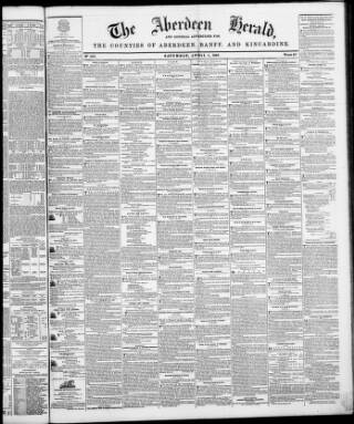 cover page of Aberdeen Herald published on April 1, 1843