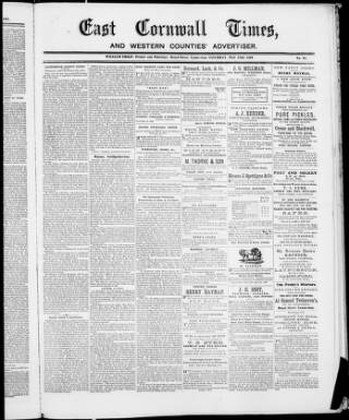 cover page of East Cornwall Times and Western Counties Advertiser published on May 22, 1869