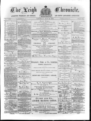 cover page of Leigh Chronicle and Weekly District Advertiser published on May 22, 1880