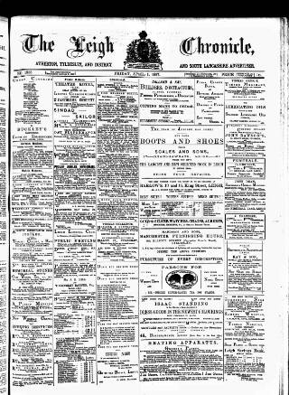 cover page of Leigh Chronicle and Weekly District Advertiser published on April 1, 1887