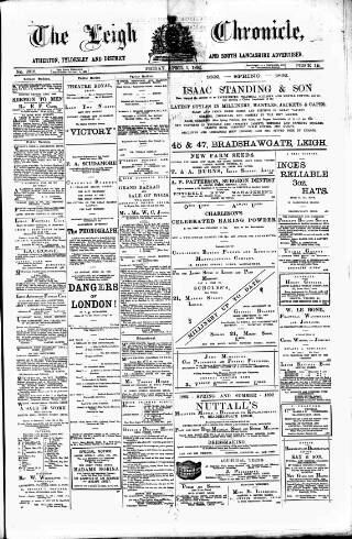 cover page of Leigh Chronicle and Weekly District Advertiser published on April 1, 1892
