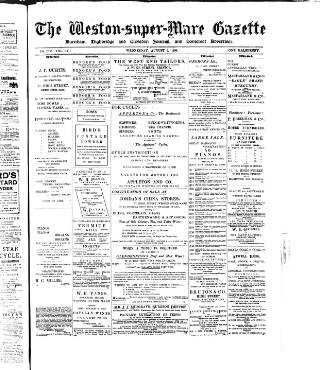 cover page of Weston-super-Mare Gazette, and General Advertiser published on August 2, 1899