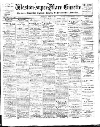 cover page of Weston-super-Mare Gazette, and General Advertiser published on June 13, 1903
