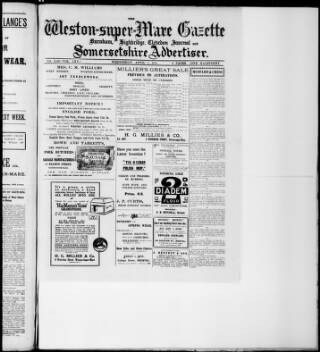 cover page of Weston-super-Mare Gazette published on April 1, 1914