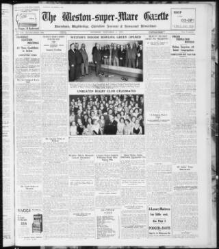 cover page of Weston-super-Mare Gazette, and General Advertiser published on November 2, 1935