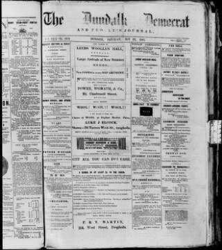 cover page of Dundalk Democrat published on May 22, 1880