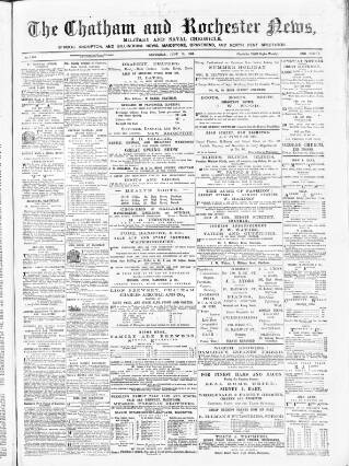 cover page of Chatham News published on June 13, 1891