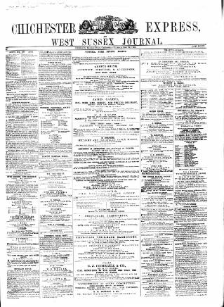 cover page of Chichester Express and West Sussex Journal published on May 22, 1866