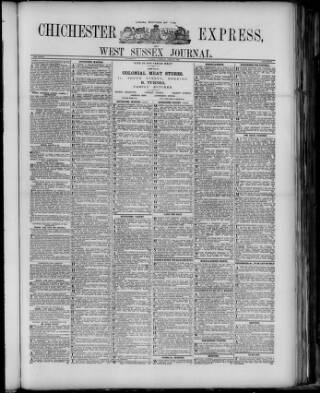 cover page of Chichester Express and West Sussex Journal published on June 13, 1893