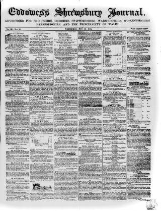 cover page of Eddowes's Shrewsbury Journal published on May 22, 1861