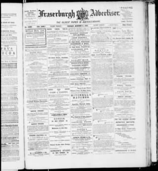 cover page of Fraserburgh Advertiser published on August 2, 1889