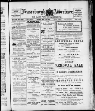 cover page of Fraserburgh Advertiser published on May 22, 1908