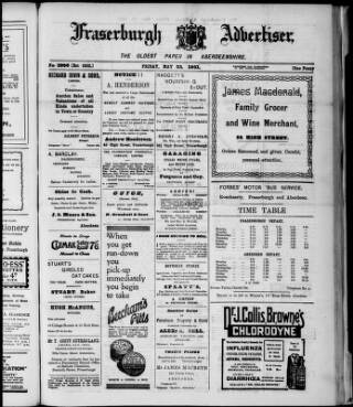 cover page of Fraserburgh Advertiser published on May 22, 1931