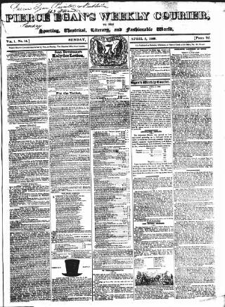 cover page of Pierce Egan's Weekly Courier published on April 5, 1829