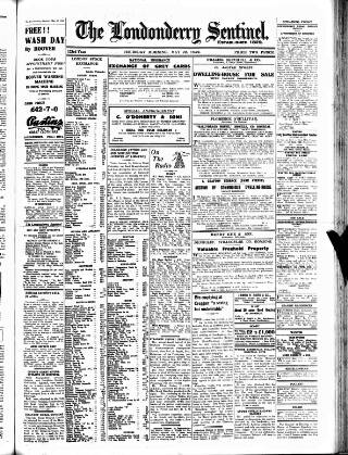 cover page of Londonderry Sentinel published on May 22, 1952
