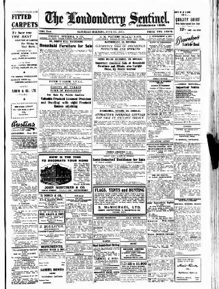 cover page of Londonderry Sentinel published on June 13, 1953