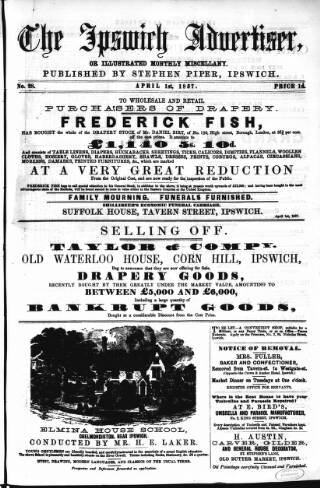 cover page of Ipswich Advertiser published on April 1, 1857
