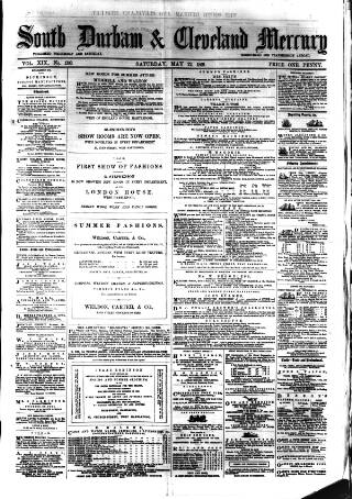 cover page of South Durham & Cleveland Mercury published on May 22, 1869