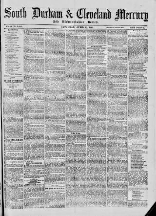 cover page of South Durham & Cleveland Mercury published on April 13, 1889