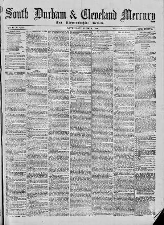 cover page of South Durham & Cleveland Mercury published on June 8, 1889