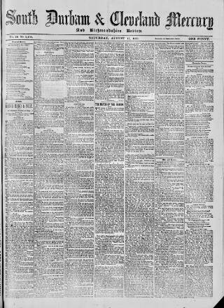 cover page of South Durham & Cleveland Mercury published on August 17, 1889