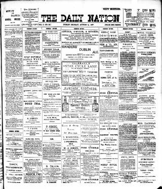 cover page of Dublin Daily Nation published on August 2, 1897