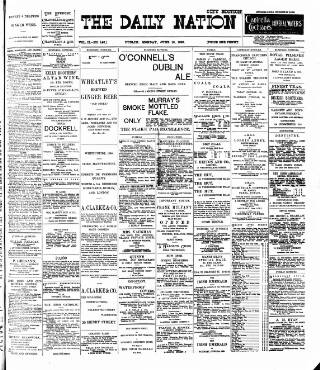cover page of Dublin Daily Nation published on June 13, 1898