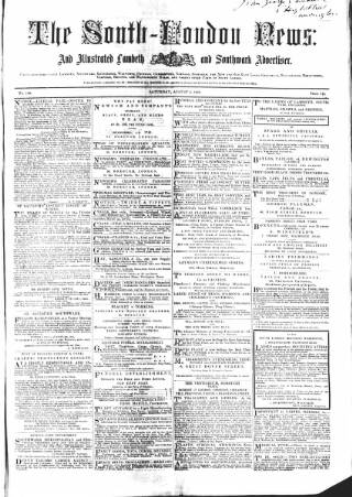 cover page of South-London News published on August 2, 1856