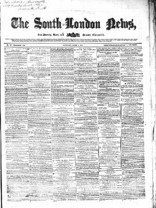 cover page of South-London News published on April 6, 1861