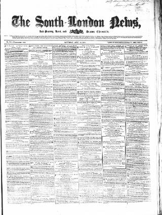 cover page of South-London News published on April 13, 1861