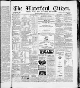 cover page of Waterford Citizen published on May 22, 1883
