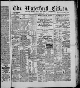 cover page of Waterford Citizen published on April 1, 1890