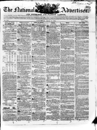 cover page of National Advertiser and Edinburgh and Glasgow Gazette published on June 3, 1848
