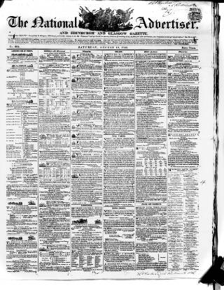 cover page of National Advertiser and Edinburgh and Glasgow Gazette published on August 12, 1848
